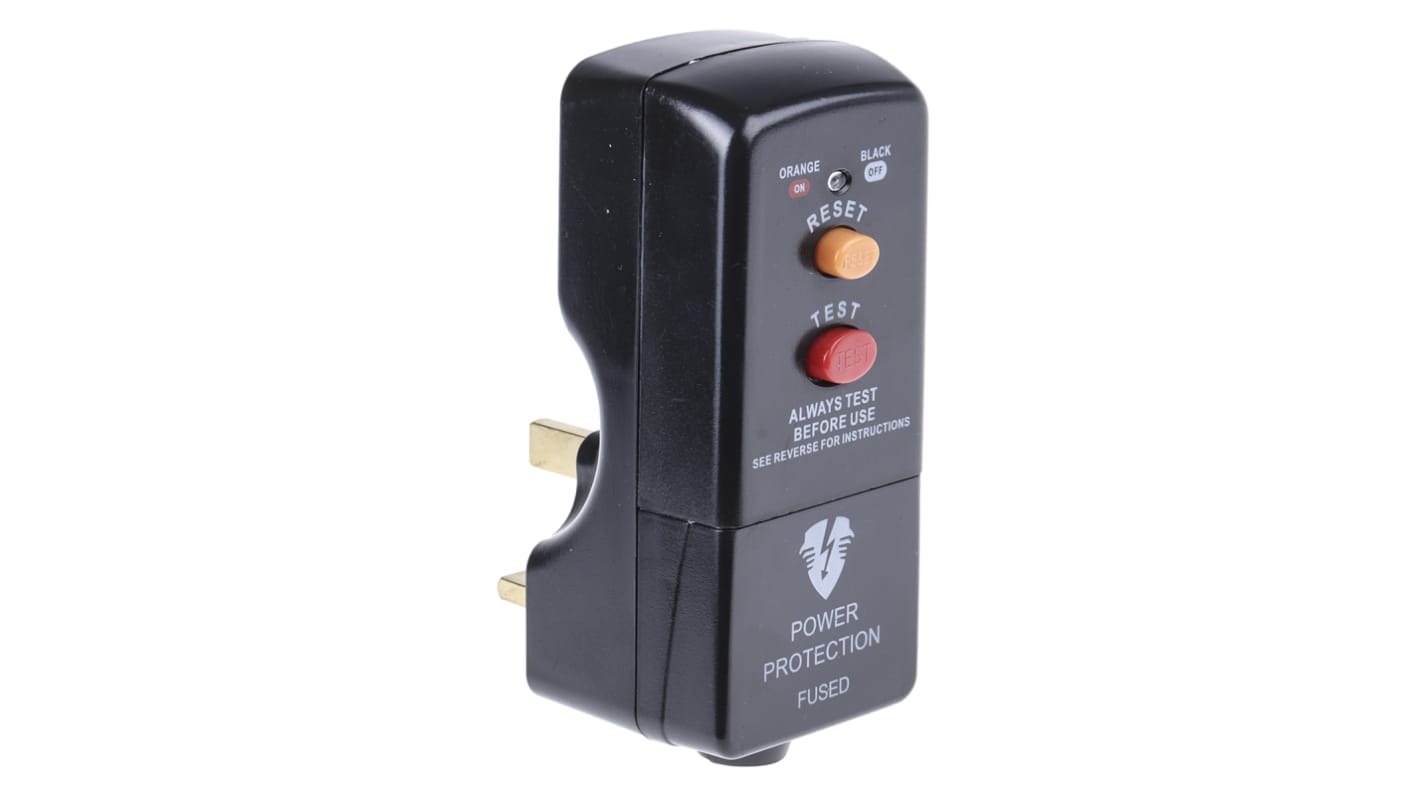 Masterplug 漏电保护插头, 2极, 40ms跳闸, 30mA跳闸, 额定13A, 240 V ac