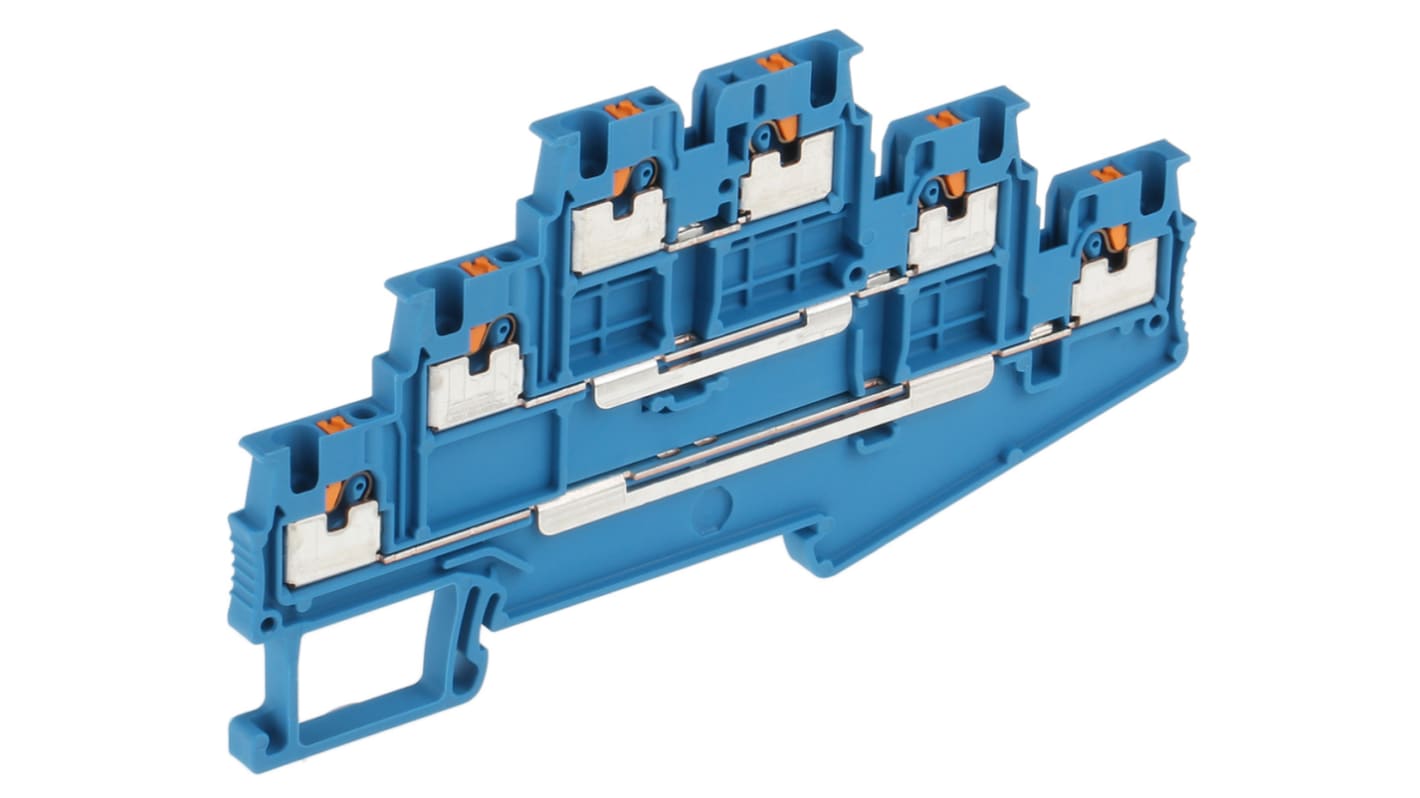 Phoenix Contact 3213726 PT 1.5/S-3L BU Series Blue, 0.14 → 1.5mm², Triple-Level, Push In Termination