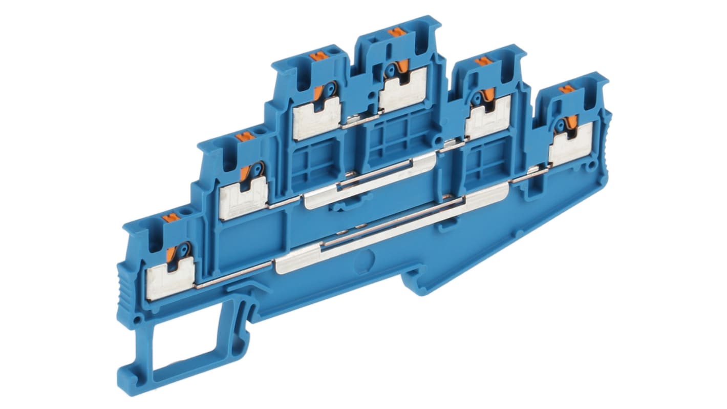 Phoenix Contact PT 1.5/S-3L BU Series Blue Multi Level Terminal Block, 0.14 → 1.5mm², Triple-Level, Push In