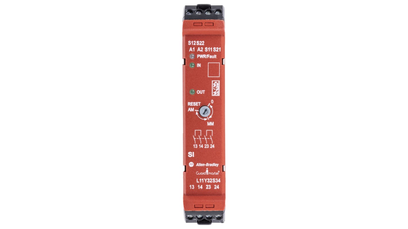 Relè di sicurezza Allen Bradley 440R / Guardmaster SI, 24V cc, 2 canali, 2 contatti di sicurezza