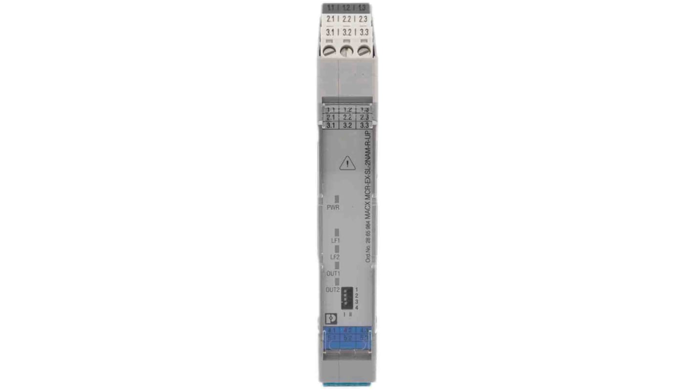 Phoenix Contact 2 Channel Galvanic Barrier, Isolating Amplifier, NAMUR Sensor, Switch Input, Relay Output, ATEX