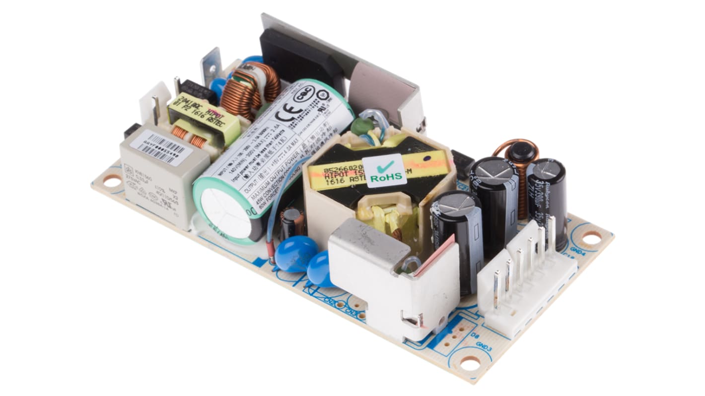 Artesyn Switching Power Supply, NPS44-M, 15V dc, 4A, 45W, 1 Output, 127 → 300 V dc, 90 → 264 V ac Input
