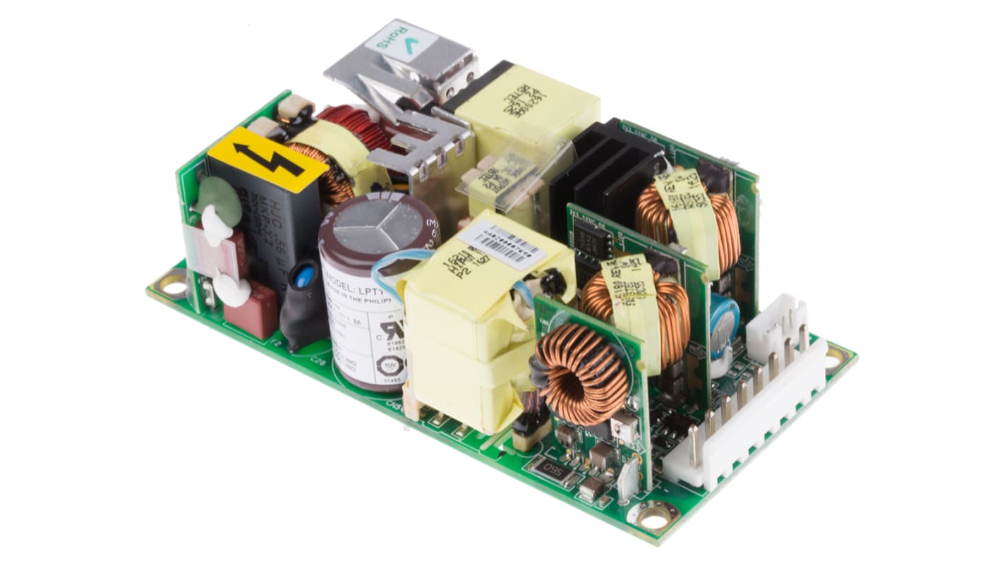 Artesyn Switching Power Supply, LPT102-M, 5 V dc, ±12 V dc, 2 A, 9 A, 18 A, 130W, Triple Output, 90 → 264V ac