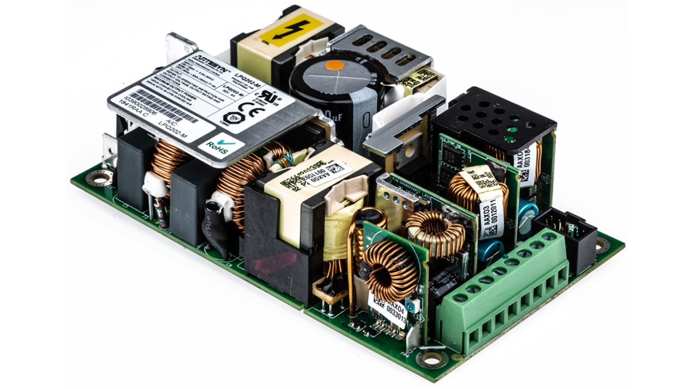 Artesyn Switching Power Supply, LPQ202-M, 5 V dc, ±12 V dc, 2A, 100W, Quad Output, 90 → 264V ac Input Voltage