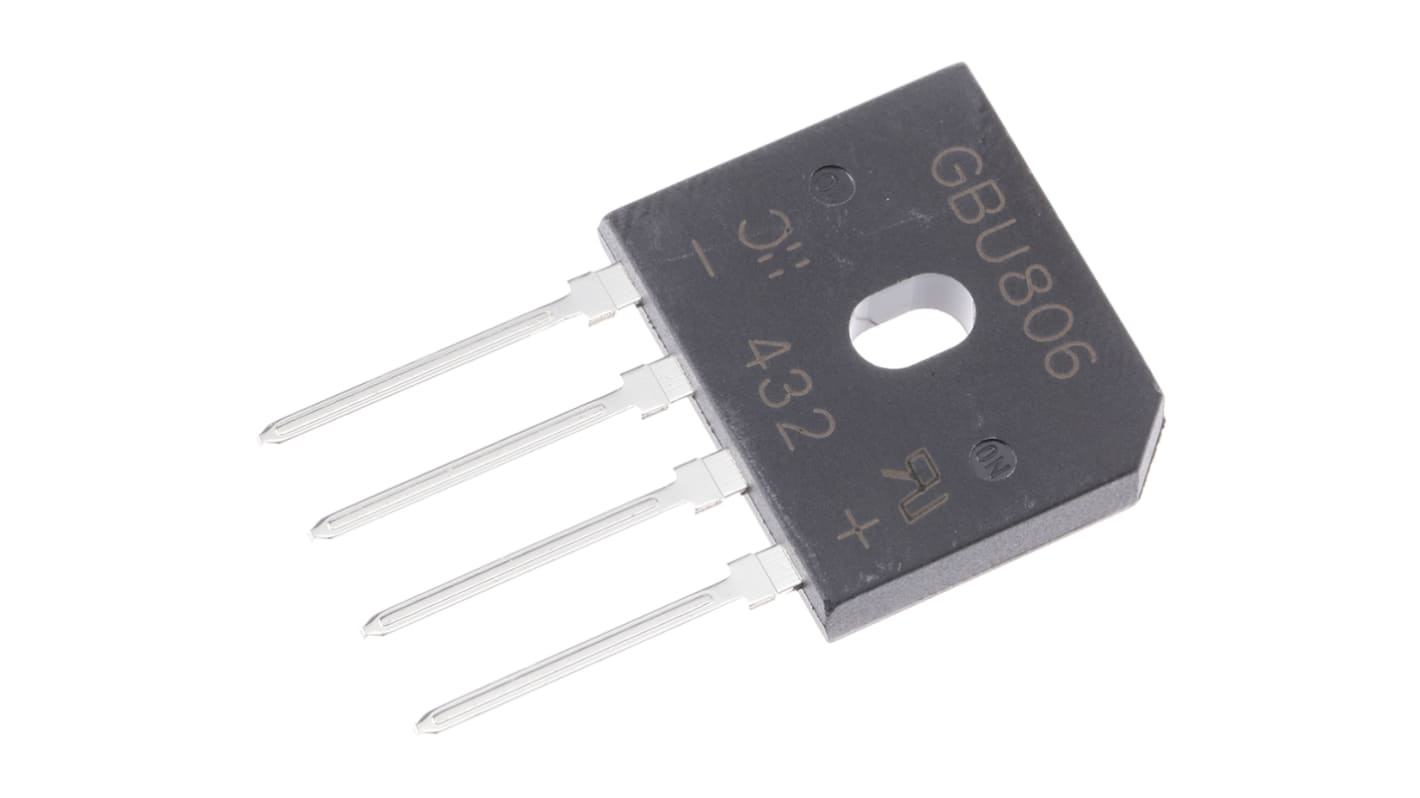 Diodes Inc Bridge Rectifier, 8A, 600V, 4-Pin