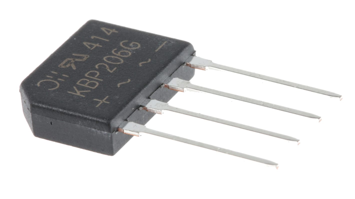 Diodes Inc Bridge Rectifier, 2A, 600V, 4-Pin