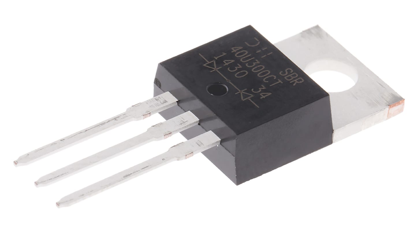 Diodes Inc Dual Switching Diode, Common Cathode, 40A 300V, 3-Pin TO-220AB SBR40U300CT