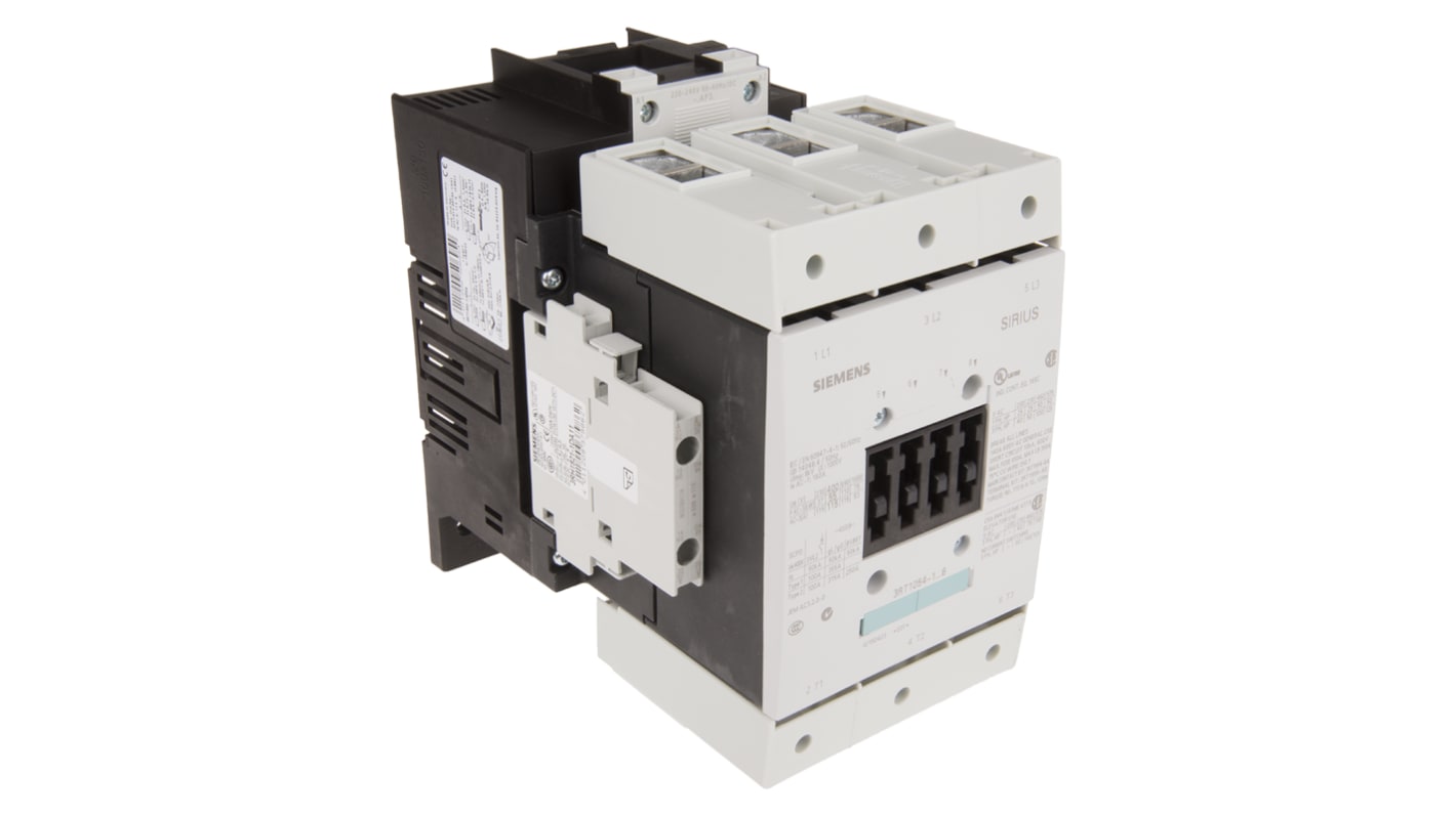 Siemens SIRIUS Classic 3RT1 Contactor, 230 V ac/dc Coil, 3-Pole, 115 A, 55 kW, 3NO, 400 V