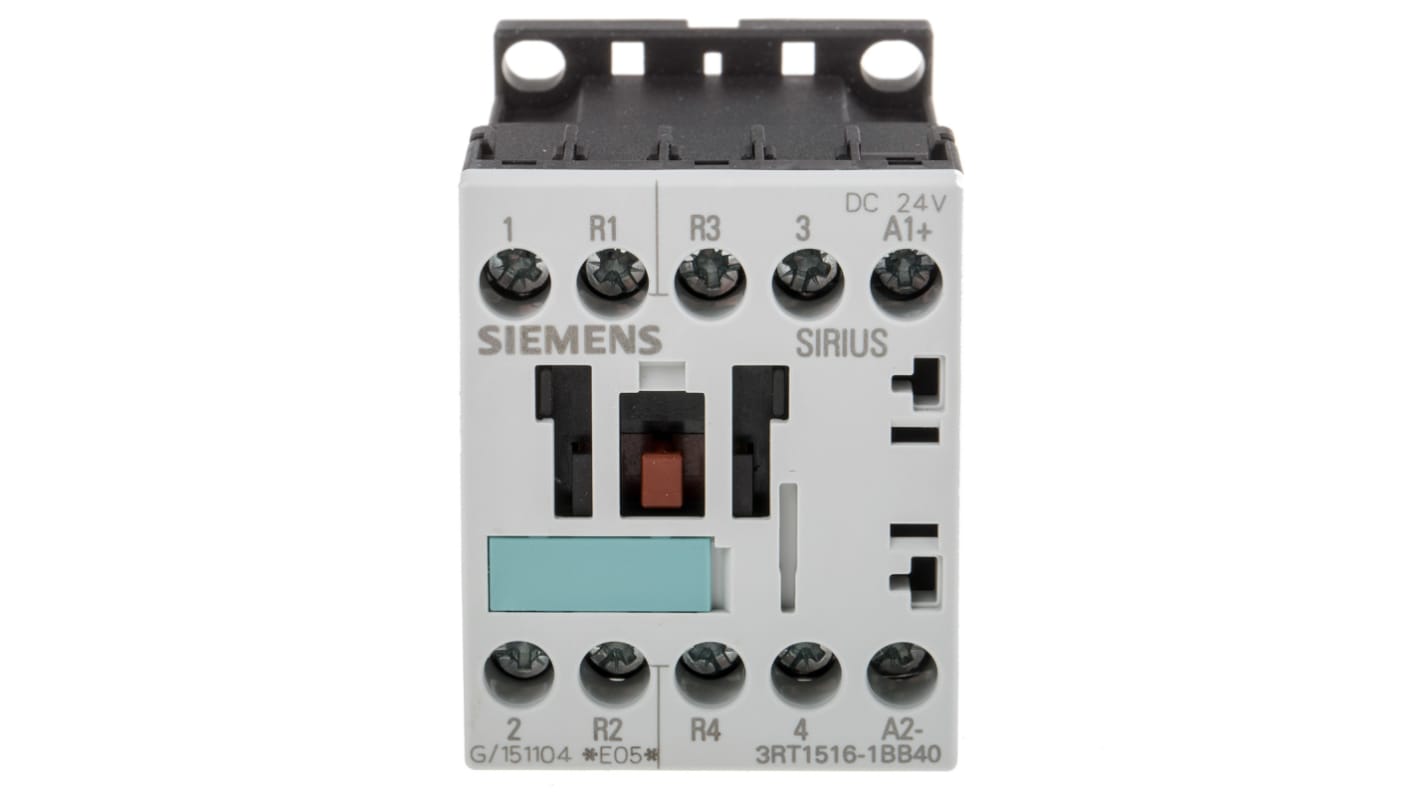 Siemens 3RT1 Series Contactor, 24 V dc Coil, 4-Pole, 9 A, 4 kW, 2NO + 2NC, 400 V ac