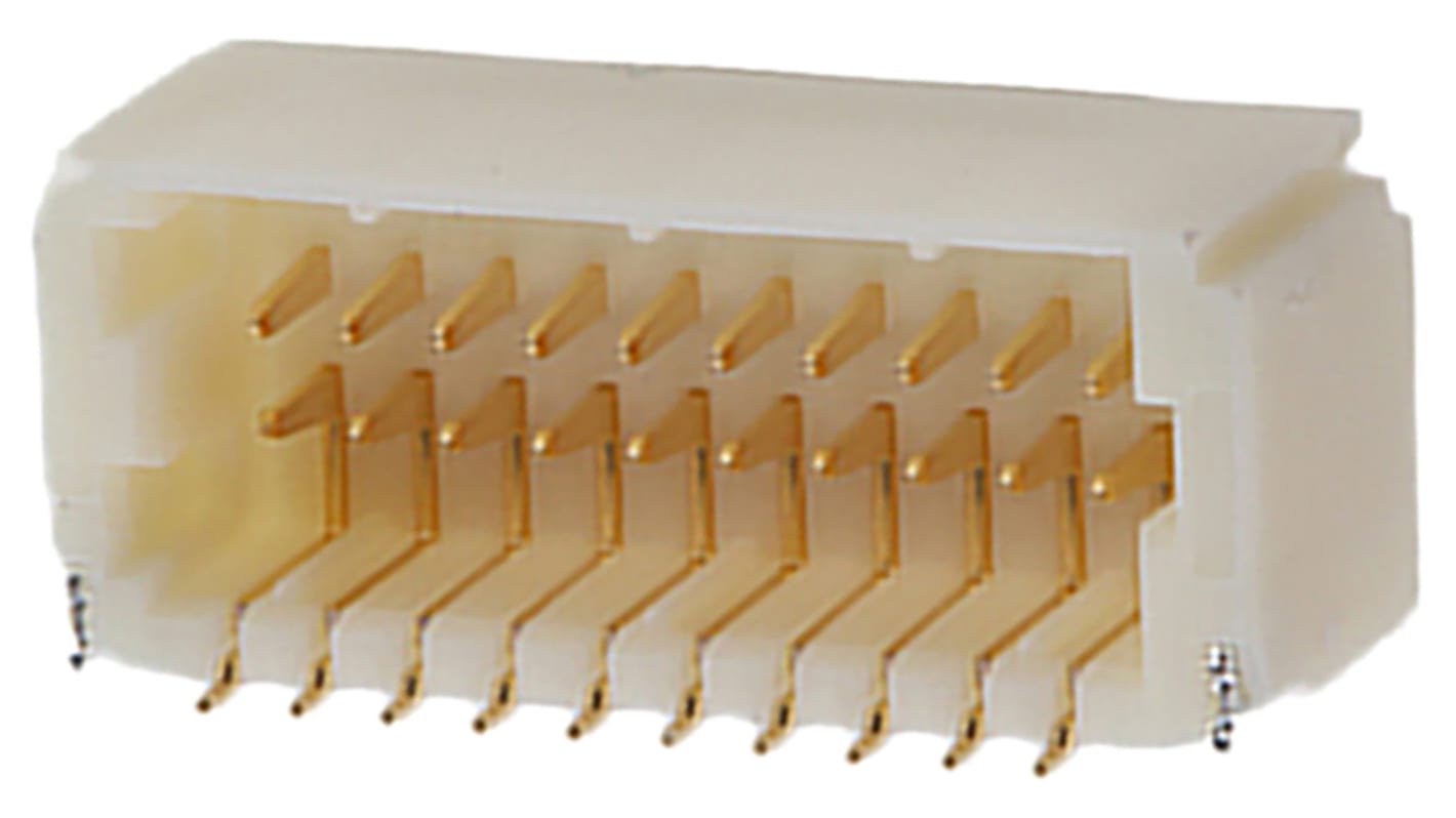 Conector macho para PCB Ángulo de 90° JST serie SHD de 20 vías, paso 1.0mm, para soldar, Montaje Superficial