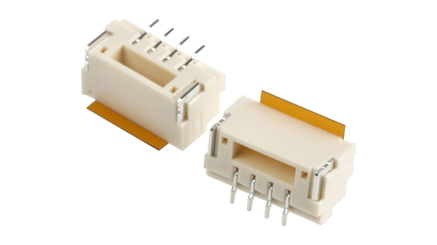 JST 4p排针 直向线对板连接器, 1.25mm间距, 1.0A, 50.0 V, SMT安装, GH系列