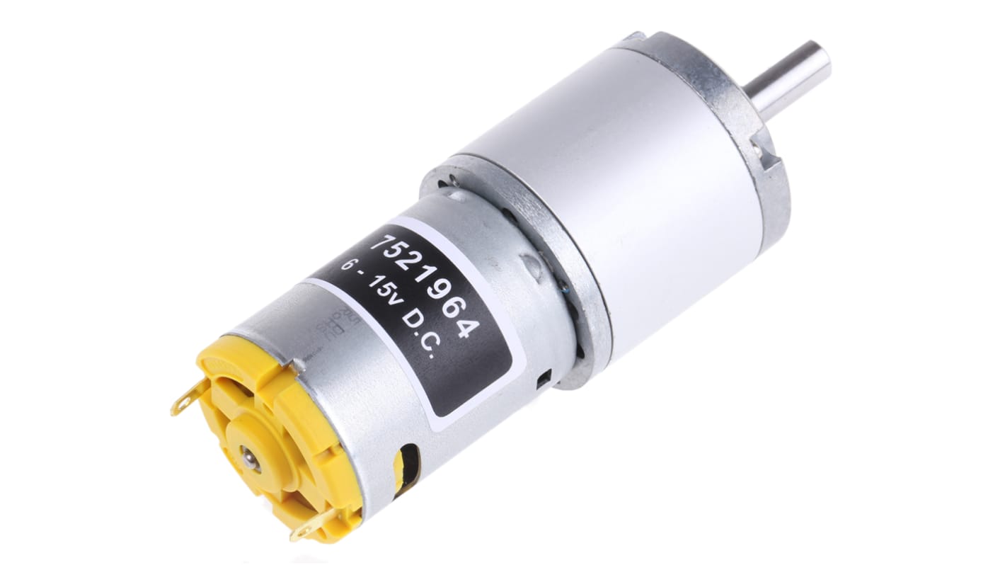 RS PRO Getriebemotor bis 78,4 gcm, 6 → 15 V dc / 7,98 W, Wellen-Ø 6mm, 32 (Dia.)mm x 73.9mm