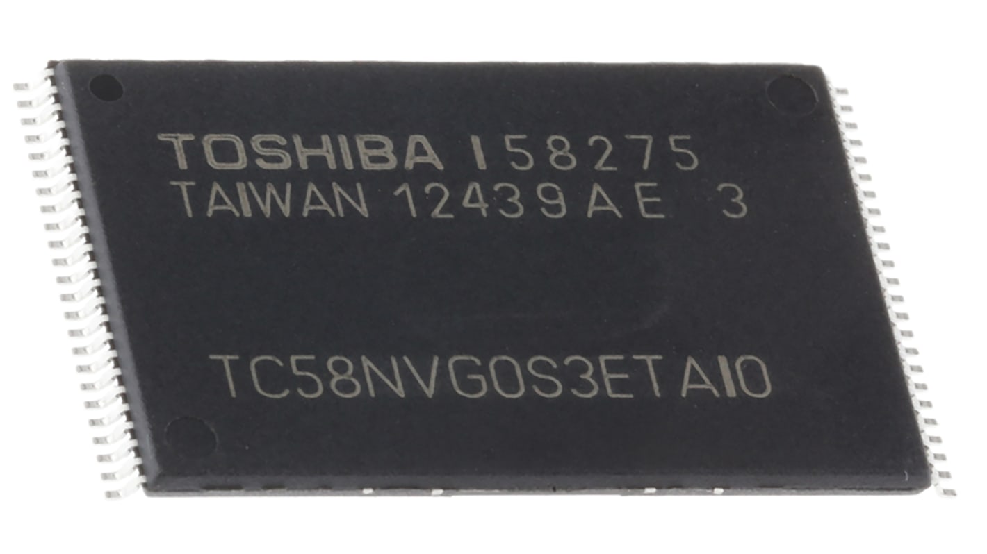 Toshiba NAND 1 Gbyte Parallel Flash Memory 48-Pin TSOP, TC58NVG0S3ETAI0