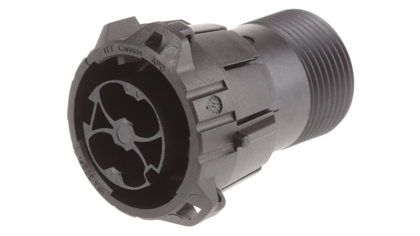 ITT Cannon DIN插头, DIN 72585, 2触芯, 电缆安装, 直向, APD系列