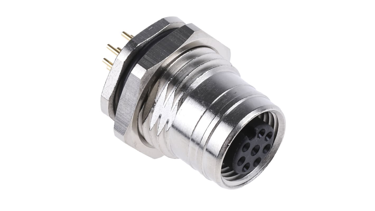 Brad from Molex Circular Connector, 8 Contacts, PCB Mount, M12 Connector, Socket, Female, IP69K, Ultra-Lock Series