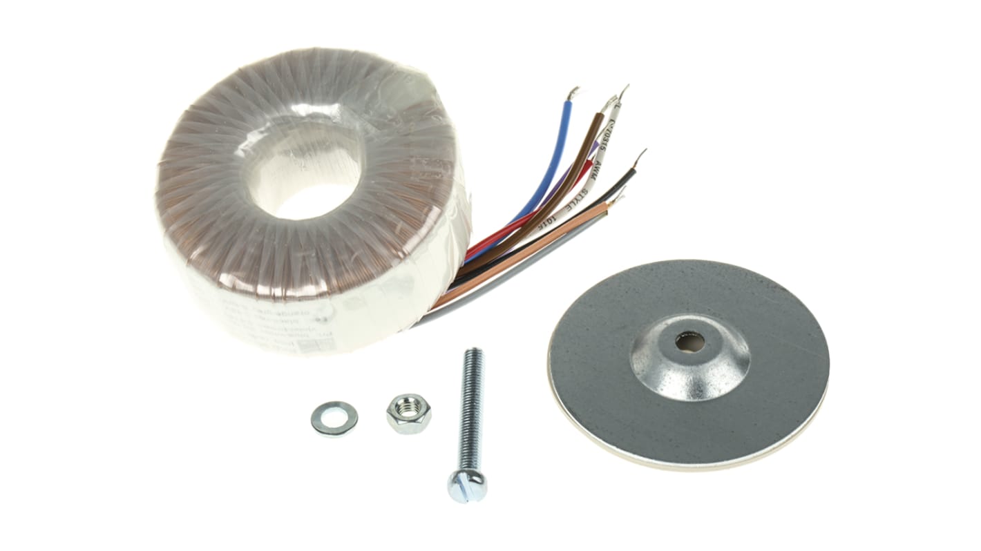 Block 115 V ac, 230 V ac, 2 x 18V ac Toroidal Transformer, 60VA 2 Output