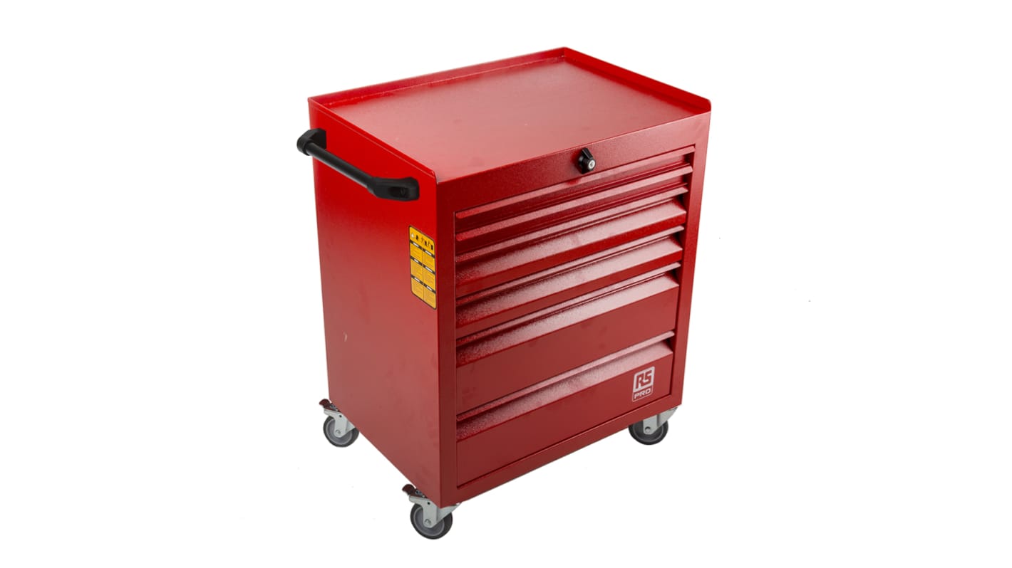 RS PRO 6 Drawer Steel Wheeled Tool Chest