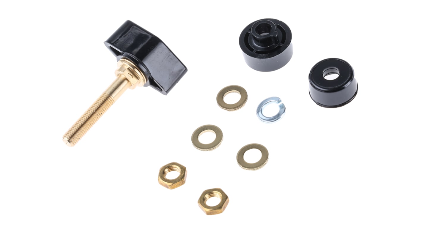 Schutzinger 4mm Black Terminal Post, 1kV, 63A, M6 x 0.75 Thread