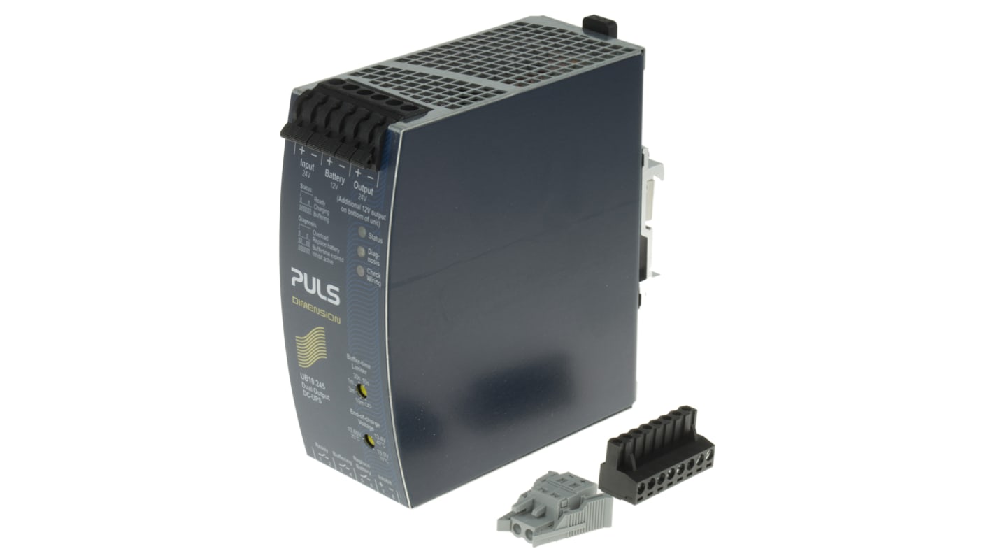 Gruppo di continuità PULS, ingresso 22.5 → 30V cc, uscita 12 → 22V cc, 10A, 360W, Guida DIN