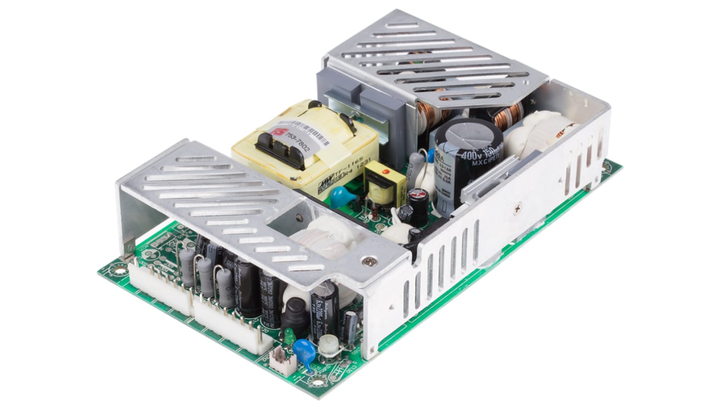 Mean Well Switching Power Supply, MPD-200A, 5 V dc, 12 V dc, 8A, 140W, Dual Output, 127 → 370 V dc, 90 →