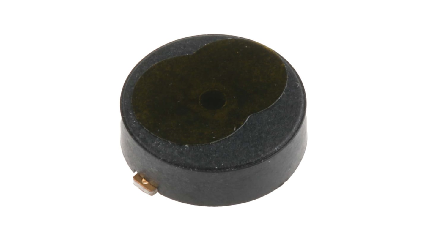 RS PRO 75dB SMD Square Wave External Piezo Buzzer, 10 (Dia.) x 3.1mm, 5V ac Min, 25V ac Max