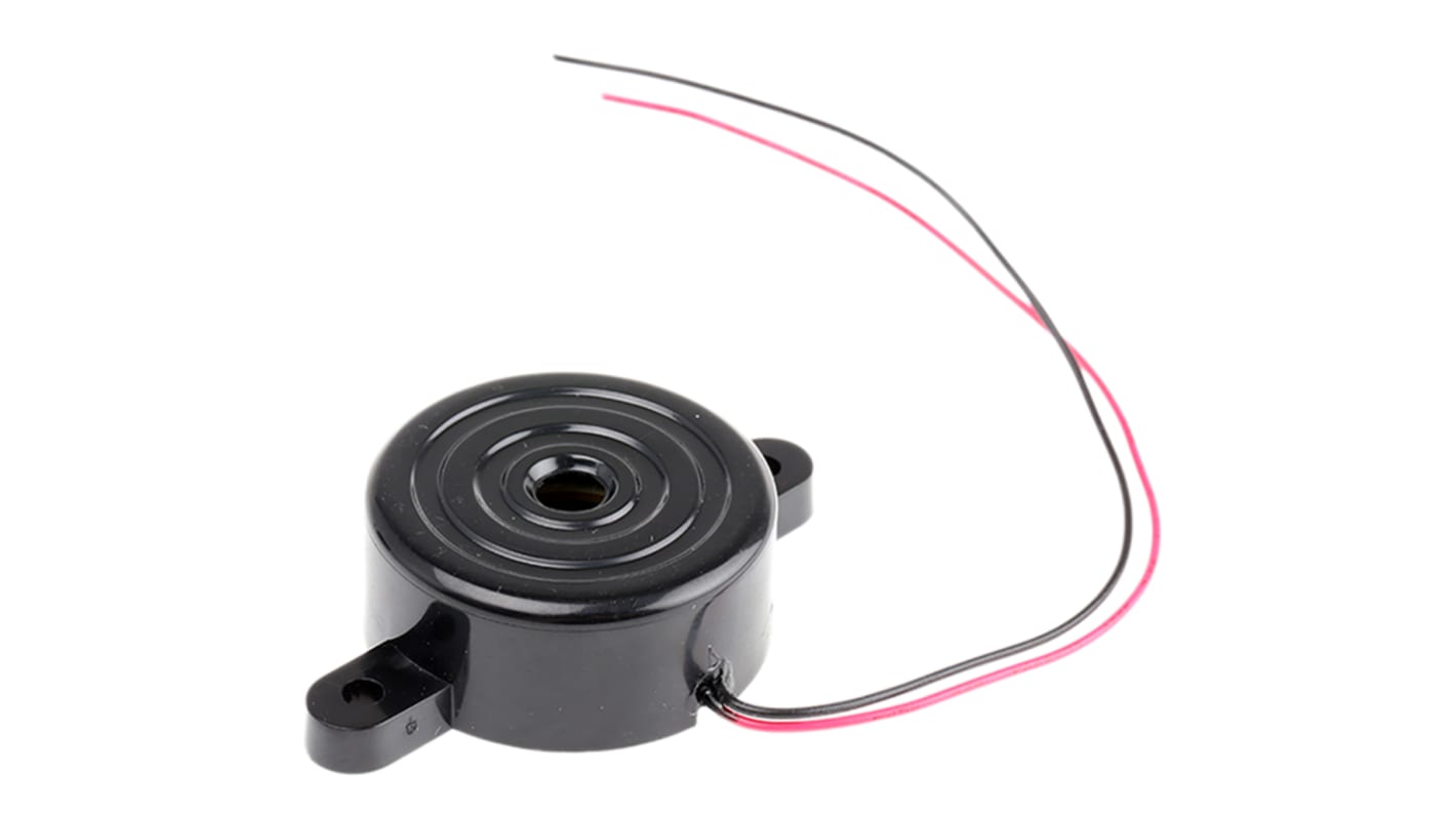 RS PRO 96dB压电蜂鸣器, 面板安装, 3V 直流至18V 直流电源, 内部驱动, 最大4kHz, 33.7 (Dia.) x 14.5mm