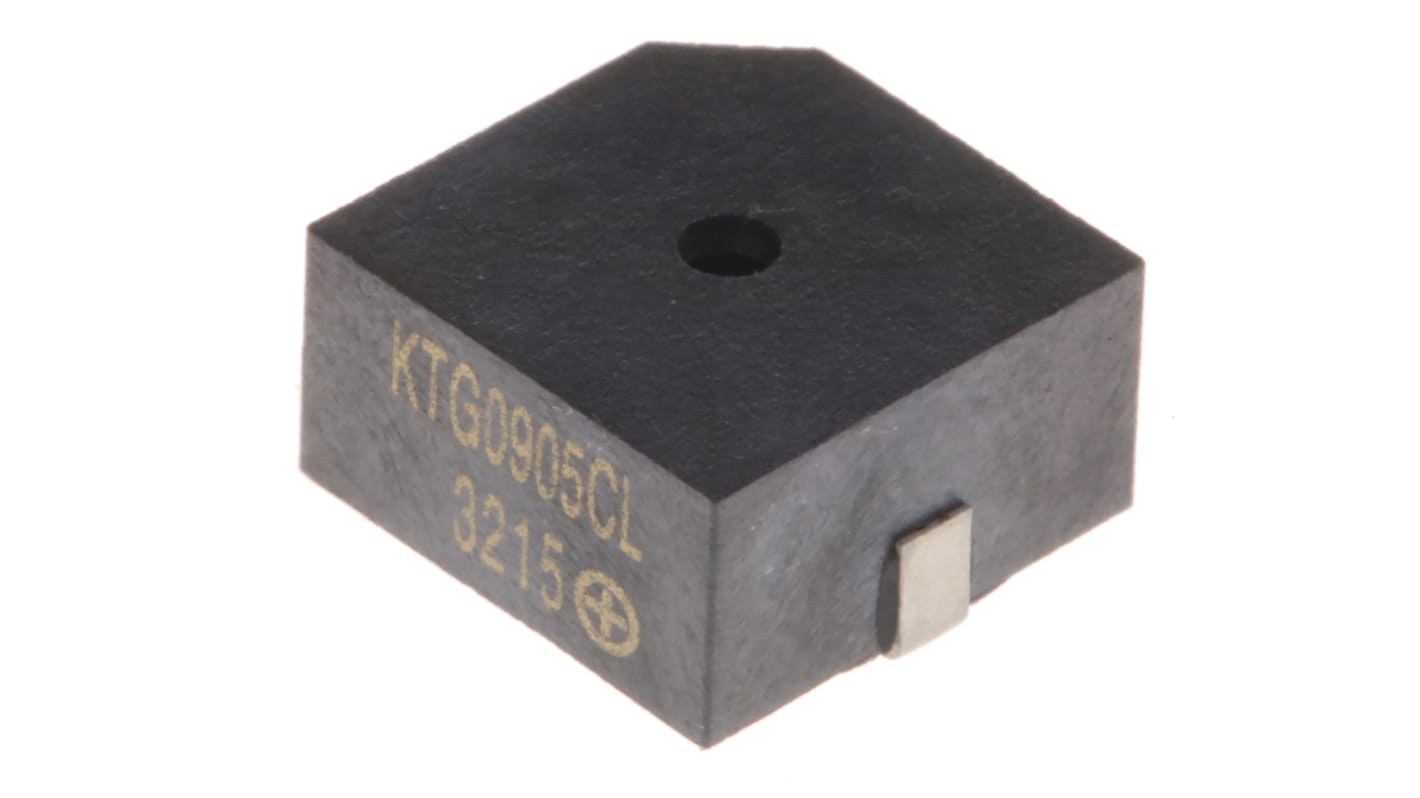 Kingstate 80dB磁性蜂鸣器组件, 贴片安装, 4V 交流至7V 交流电源, 内部驱动, 最大3kHz, 9.6 x 9.6 x 5mm