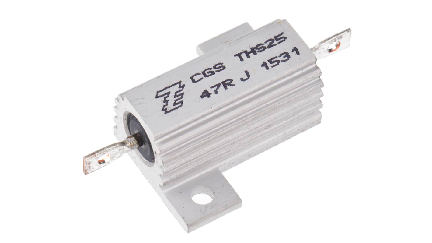 TE Connectivity, 47Ω 25W Wire Wound Chassis Mount Resistor THS2547RJ ±5%