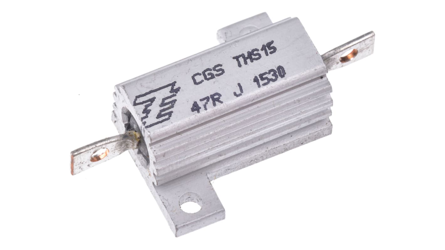 TE Connectivity, 47Ω 15W Wire Wound Chassis Mount Resistor THS1547RJ ±5%