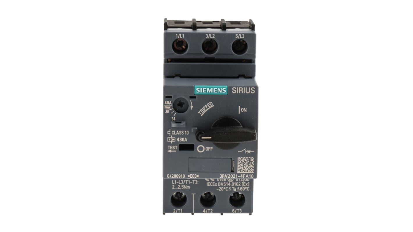 Siemens 40 A SIRIUS 3RV Motor Protection Circuit Breaker, 690 V