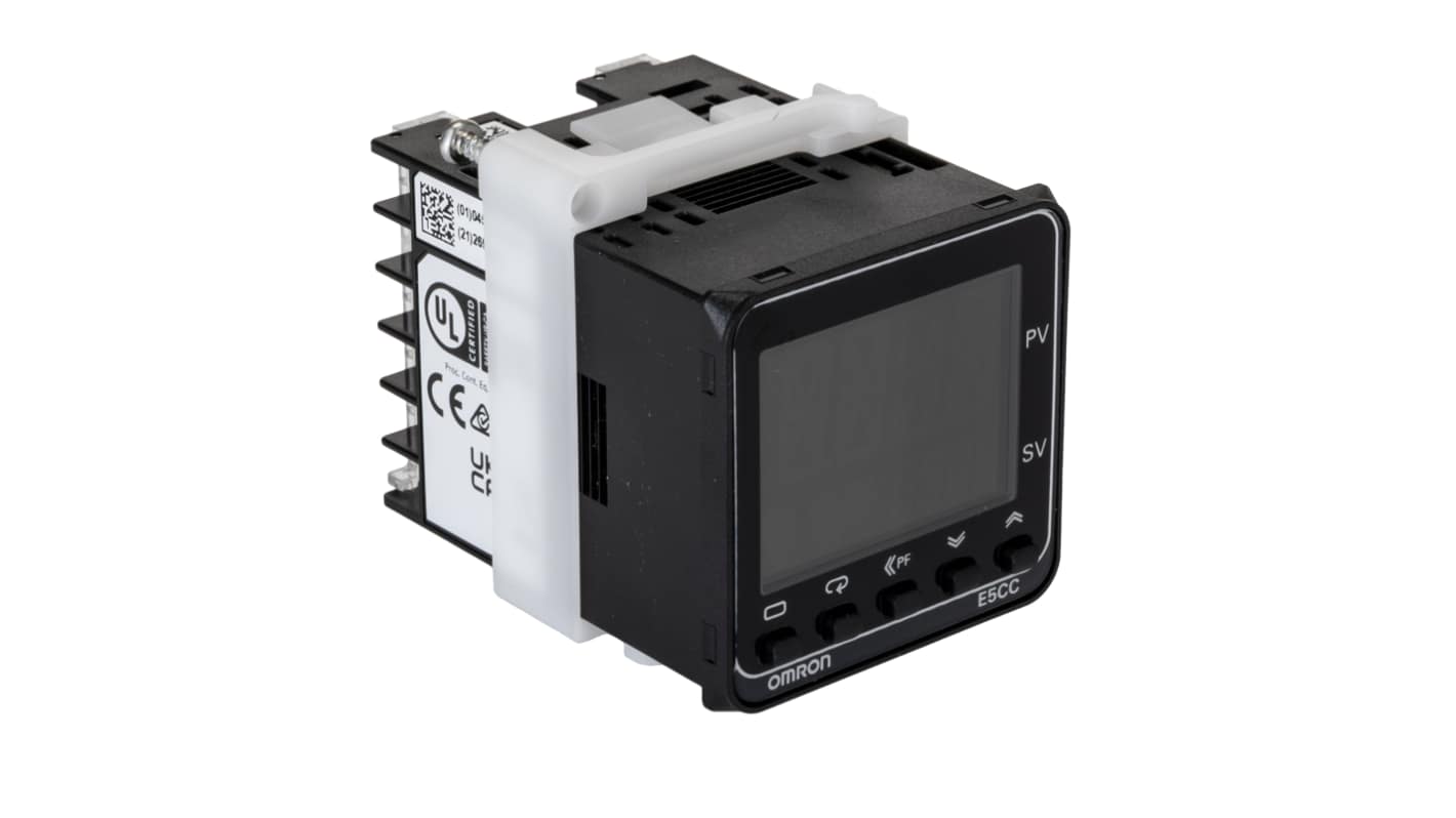 Omron E5CC Panel Mount PID Temperature Controller, 48 x 48mm, 2 Output SSR, Solid State Relay, Logic, 20.4 →