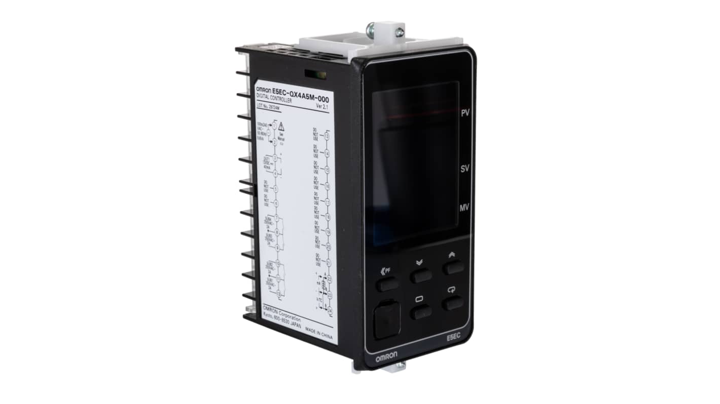 Controlador de temperatura PID Omron serie E5EC, 48 x 48mm, 100 → 240 V Universal, Termómetro de resistencia de