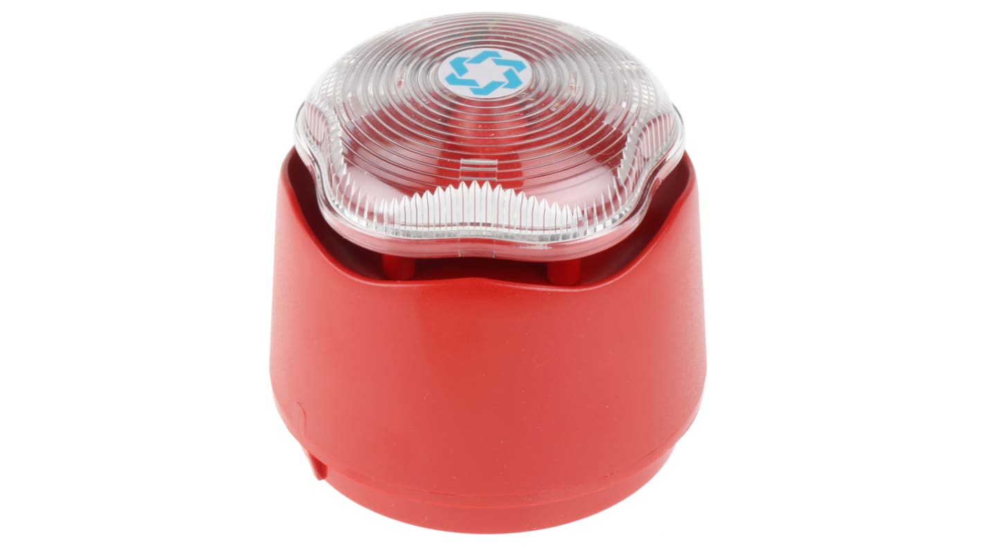 Hosiden Besson 声光报警器, 9 → 30 V dc电源, 1米外110dB, 最大110dB, 透明灯罩, 红色外壳, Banshee Excel Lite系列