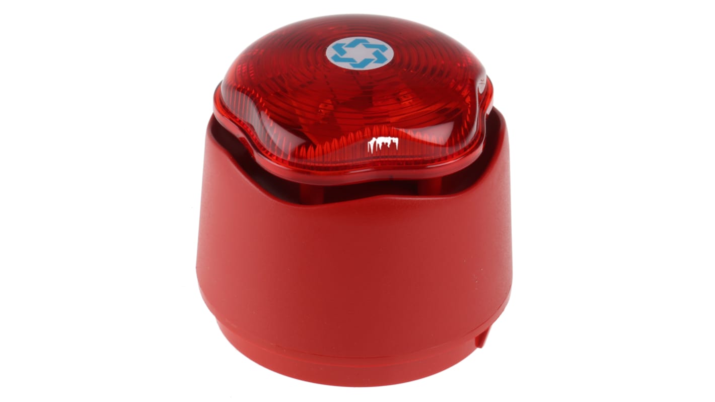 Hosiden Besson 声光报警器, 9 → 30 V 直流电源, 1米外110dB, 最大110dB, IP45, 红色灯罩, 红色外壳, Banshee Excel Lite系列