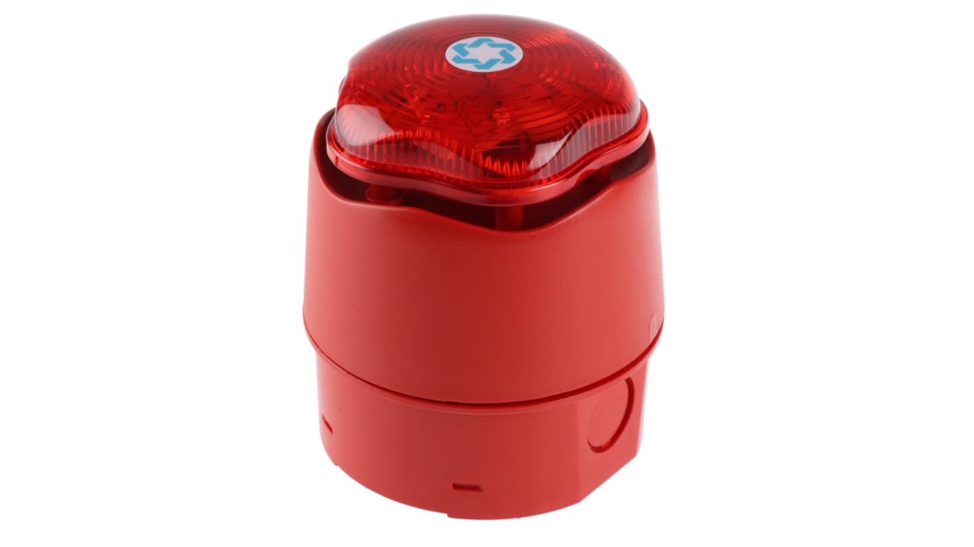 Hosiden Besson 声光报警器, 9 → 30 V dc电源, 1米外110dB, 最大110dB, IP66, 红色灯罩, 红色外壳, Banshee Excel Lite系列
