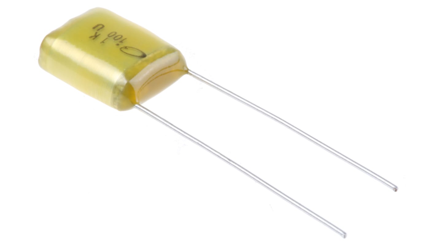 Nichicon YX Polyester Film Capacitor, 100V dc, ±10%, 100nF, Radial