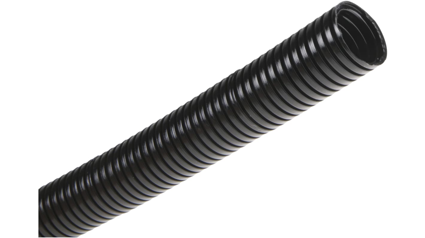 RS PRO 塑料挠性电缆管, Φ20mm标称, 21.7mm外径, 16.8mm内径, 25m长, 黑色