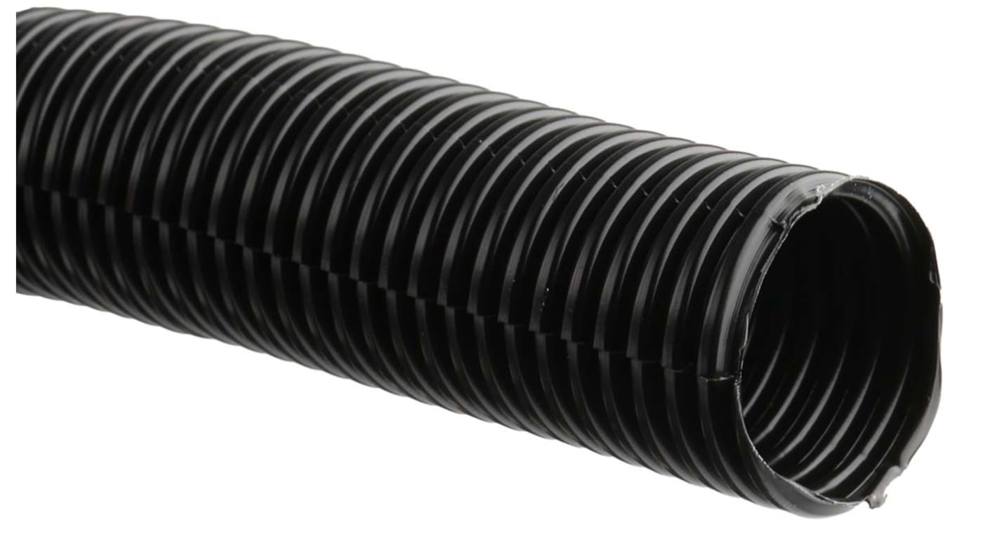 RS PRO Flexible, Split Conduit, 25mm Nominal Diameter, Plastic, Black