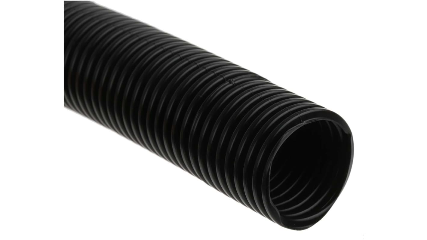 RS PRO 塑料挠性电缆管, Φ25mm标称, 25.8mm外径, 21.2mm内径, 10m长, 黑色