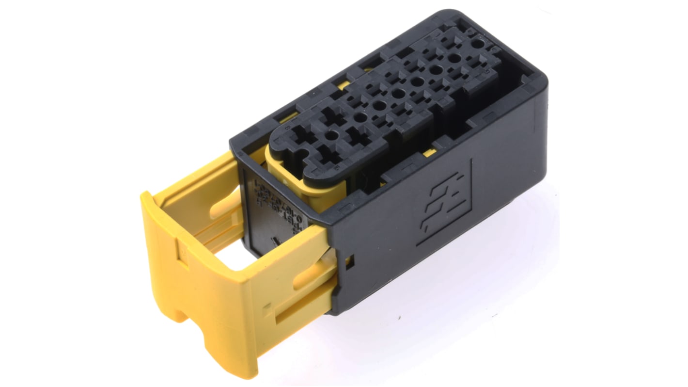TE Connectivity, HDSCS Automotive Connector Socket Black Cable Mount 16 Way, Crimp Termination 1-1564337-1