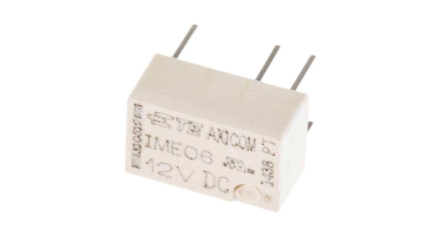 TE Connectivity PCB Mount Signal Relay, 12V dc Coil, 2A Switching Current, DPDT