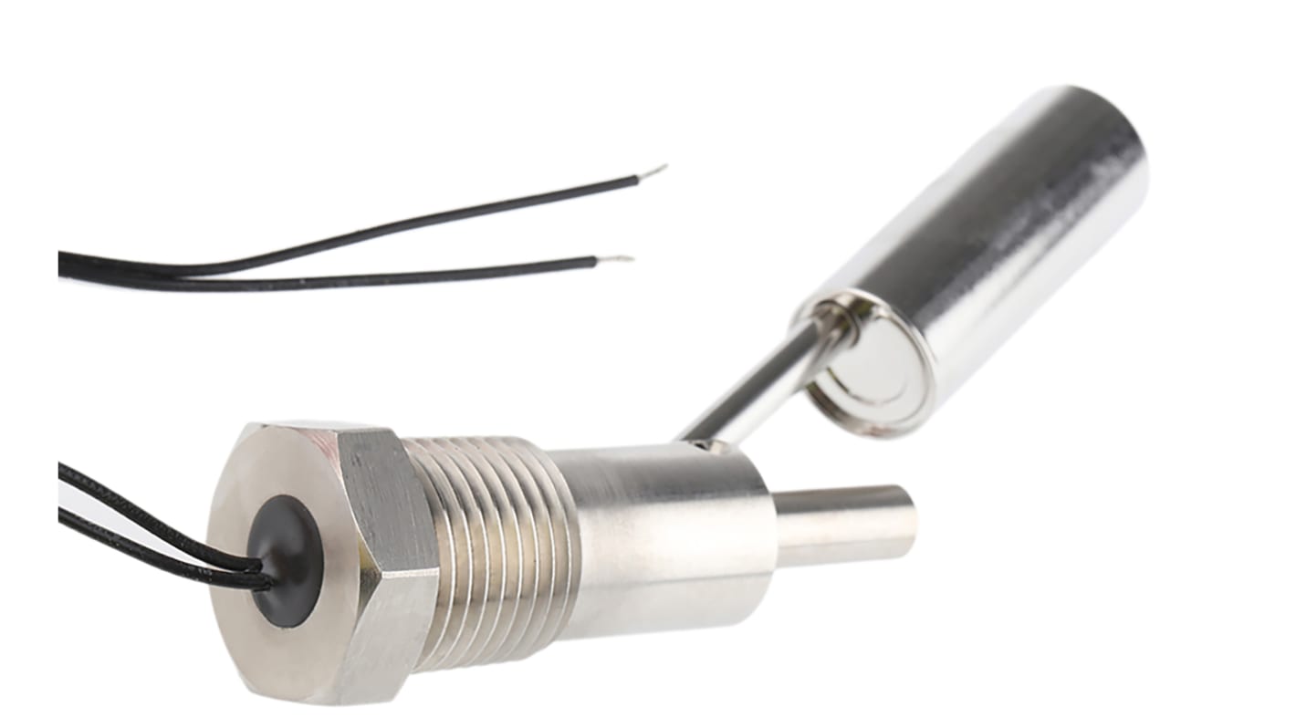 Sensata Cynergy3 SSF215 Series Horizontal Stainless Steel Float Switch, Float, 1m Cable, NO/NC, 300V ac Max, 300V dc Max