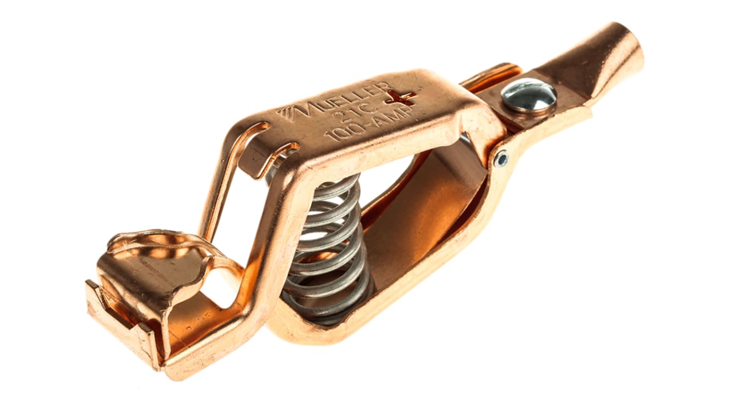 Mueller Electric Crocodile Clip, Copper Contact, 100A