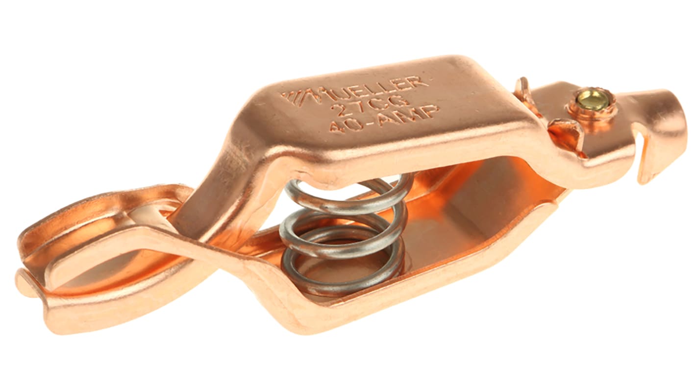 Mueller Electric Crocodile Clip, Copper Contact, 40A