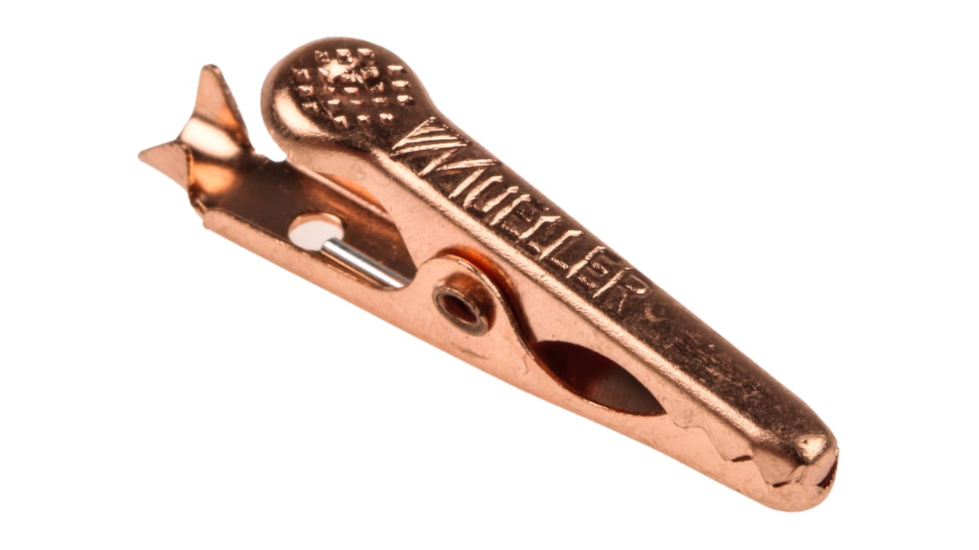Pinzas de cocodrilo, Cobre, 5A, Apertura de mordaza 5mm, No