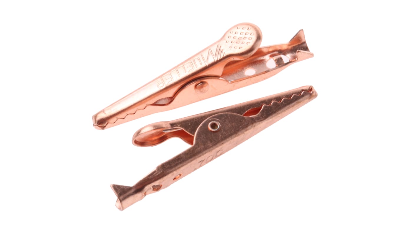 Mueller Electric Crocodile Clip, Copper Contact, 10A