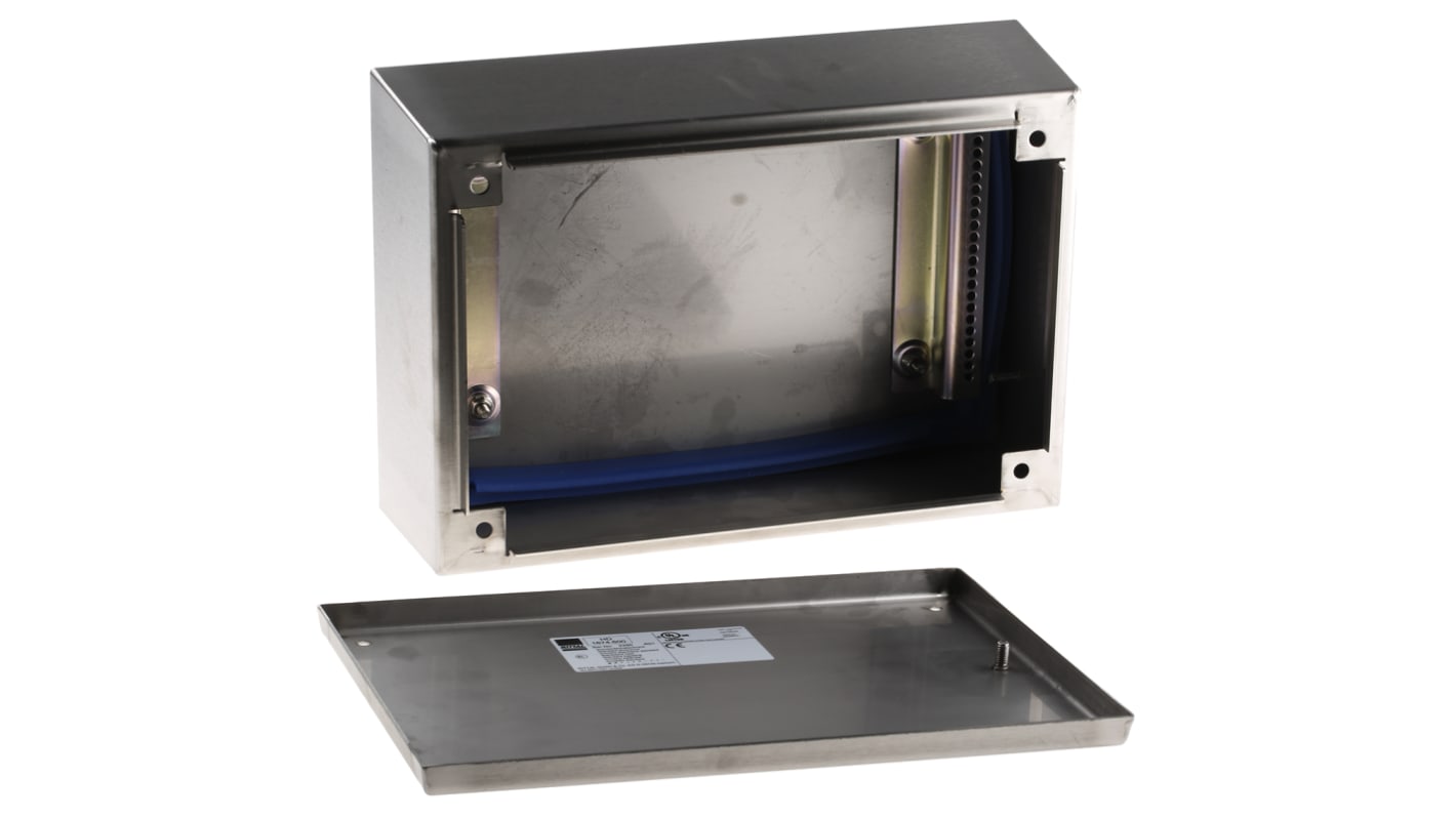 Rittal HD Series Stainless Steel Terminal Box, IP66, IPX9, 200 mm x 200 mm x 120mm