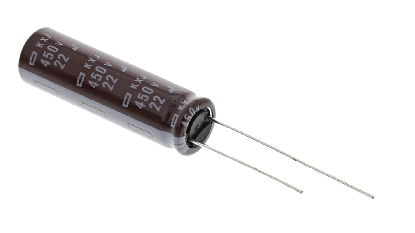 CHEMI-CON 22μF Electrolytic Capacitor 450V dc, Through Hole - EKXJ451ELL220MJ35S