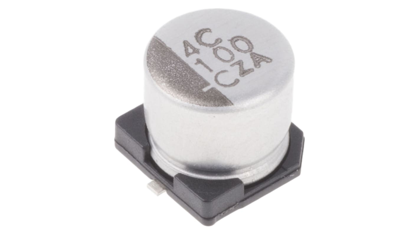 Condensatore CHEMI-CON, serie MZA, 100μF, 16V cc, ±20%, +105°C, SMD