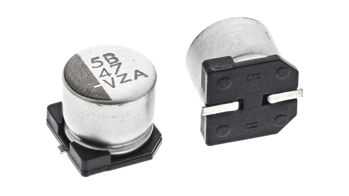 CHEMI-CON MZA, SMD Aluminium-Elektrolyt Kondensator 47μF ±20% / 35V dc, Ø 6.3mm x 5.8mm, bis 105°C